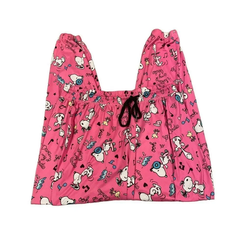 Peanuts Youth Pajama Pants Jogger Style Snoopy Pink XL (Youth 16-18)